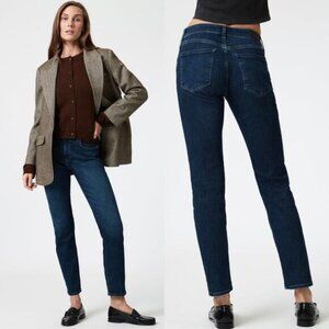 NWT MAVI Mirella Low Rise Slim Straight Size 22 Dark Brushed Flex Blue